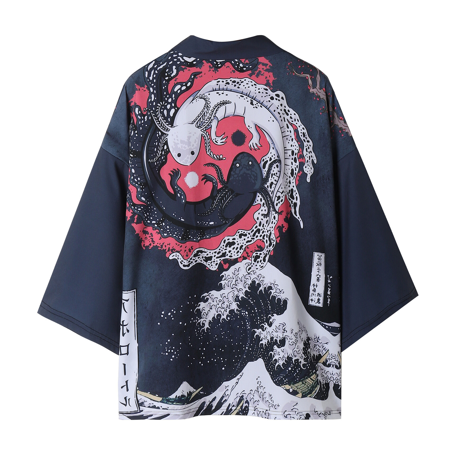New Wind Crane Carp Dragon Totem Ethnic Clothing Open Cardigan Kimono Home Casual Loose Dao Pao Quần