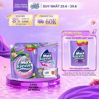 Combo Túi lau sàn MaxKleen hương Ngàn hoa ngọt ngào 3.6 kg + Túi viên hương Huyền Diệu 34 viên + Khăn ướt
