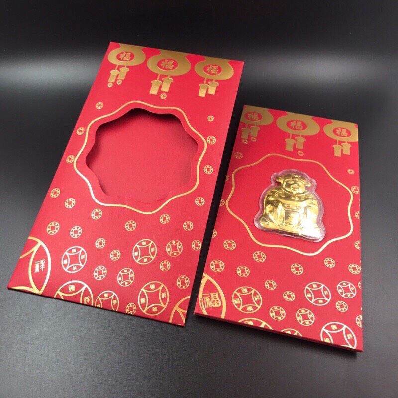 Lì xì thần tài mạ vàng 24k hongkong bao lì xì tài lộc