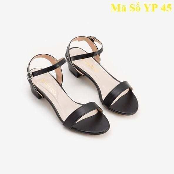 Sandal gót cao 3p bảng ngang trơn có big size