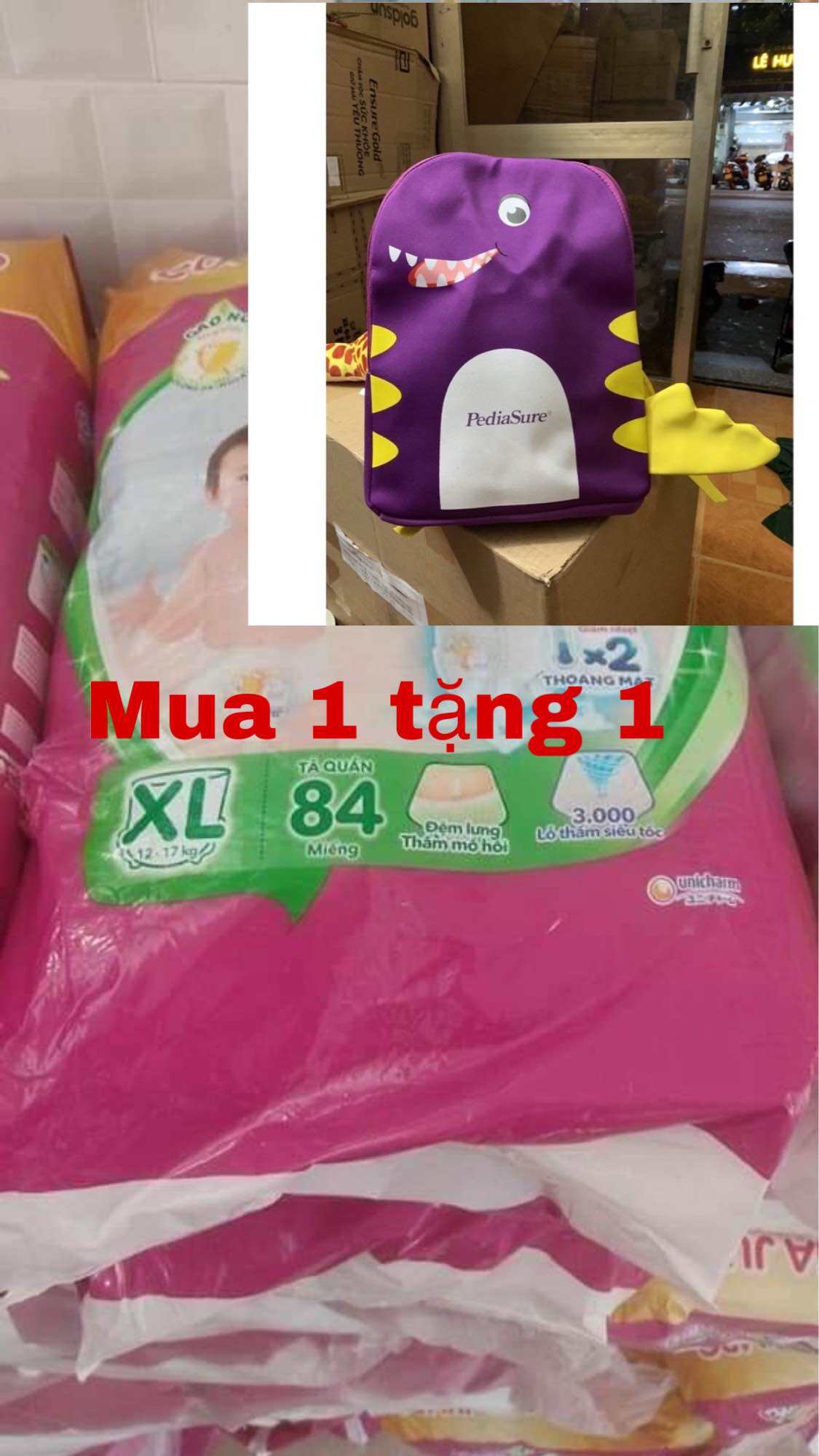 [MUA 1 TẶNG 1 ] Tả Quần Bobby Mega Jumbo 3mm Gạo Non XL 84