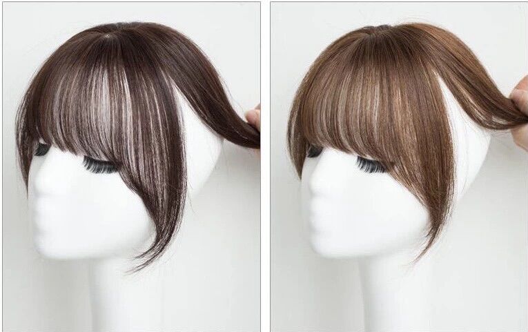 Tóc mái thưa tóc thật 3D phủ đỉnh ,che hói,che bạc có da đầu cho nữ Tóc giả