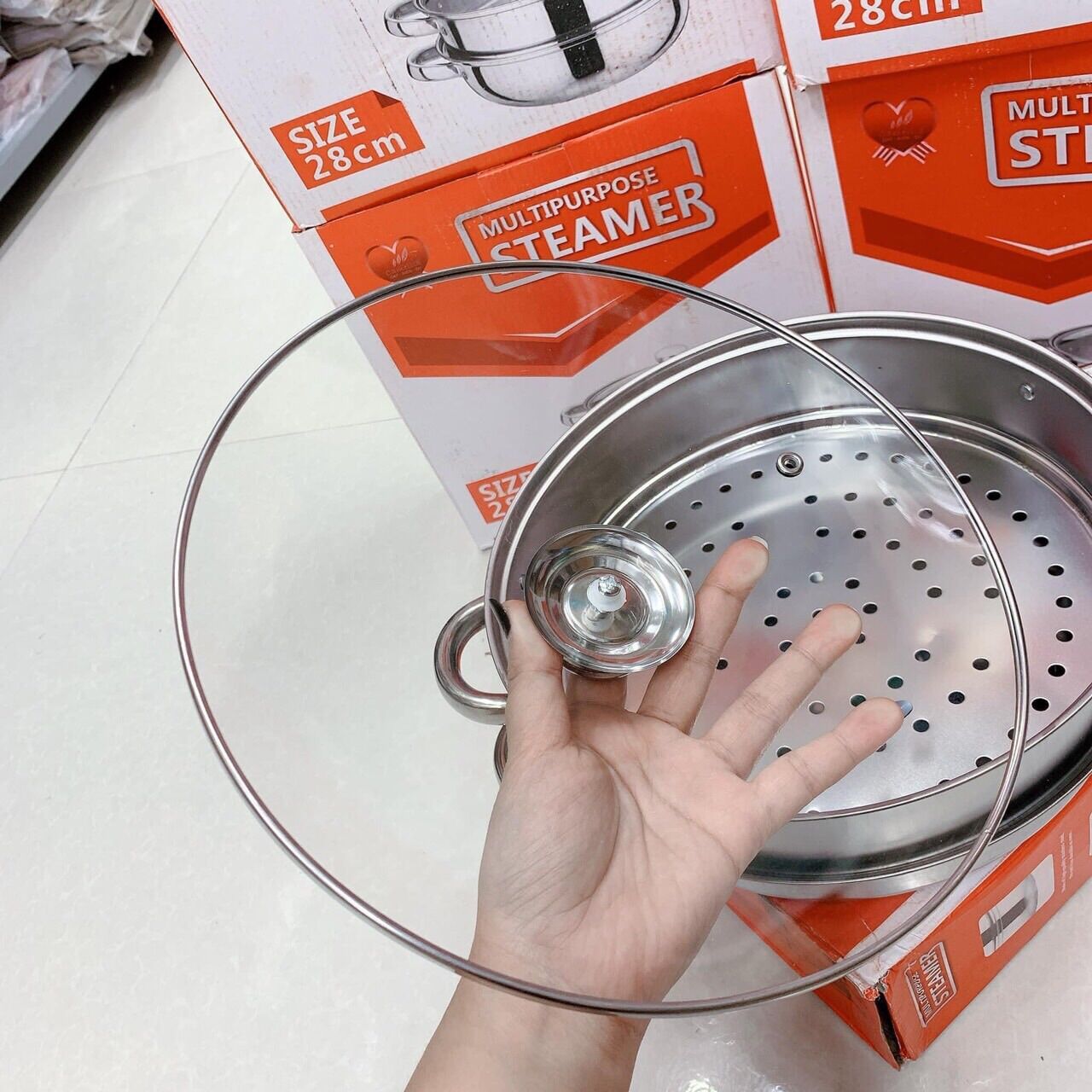Nồi hấp 2 tầng 28cm Siêu rẻ - Gia Dụng Thủ Đức