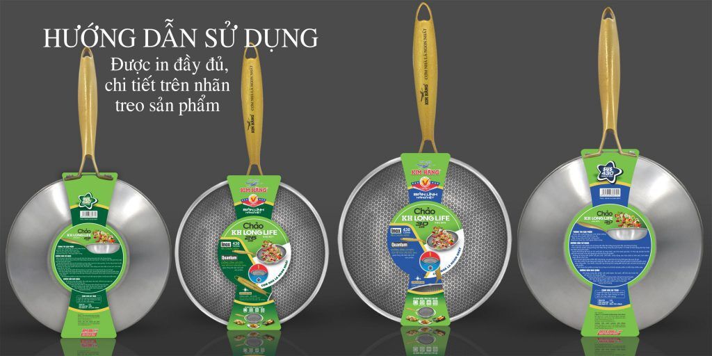 Chảo Inox KIM HẰNG chống dính tay cầm chống nóng chính hãng bảo hành,sài được tất cả bếp