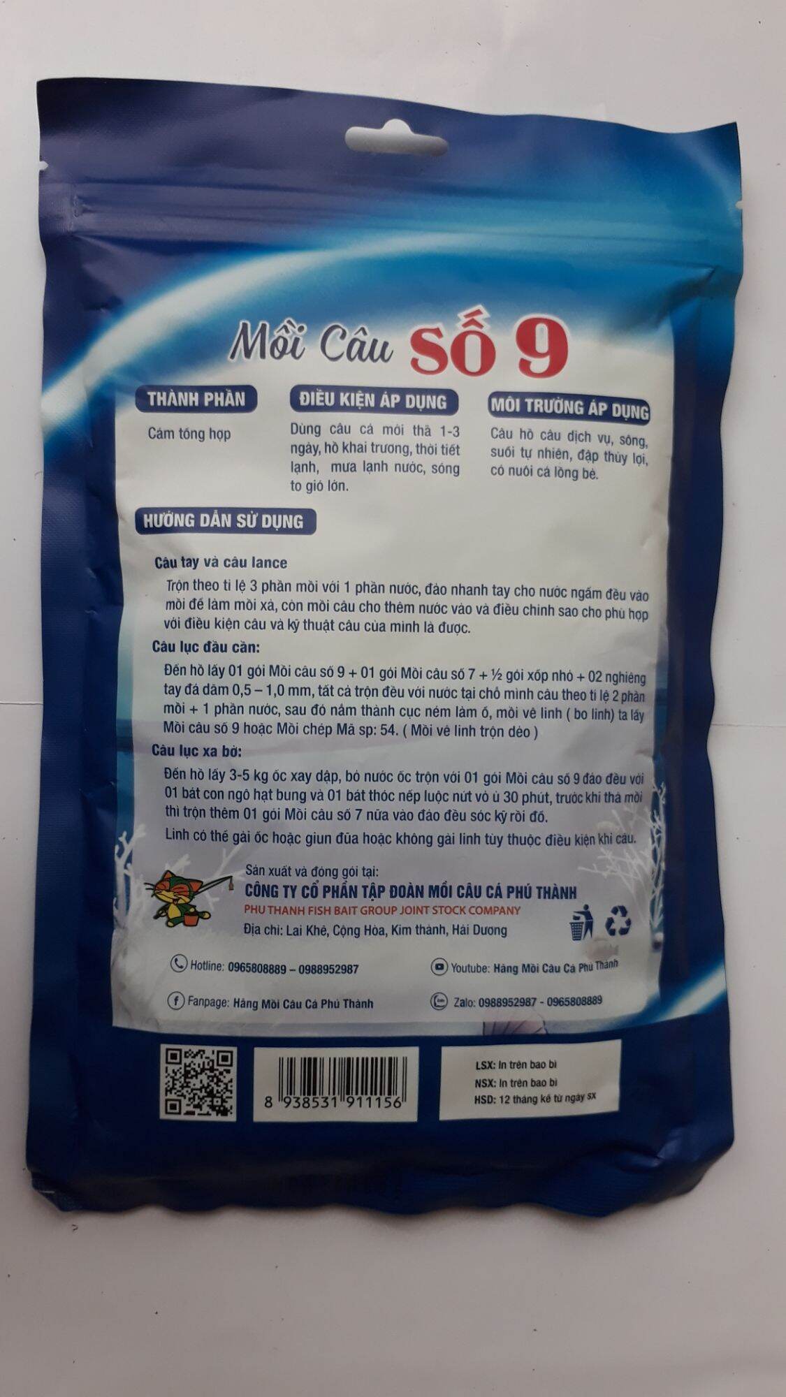 2 Gói Mồi Câu Cá Phú Thành Số 9_ Mồi Câu Đa năng
