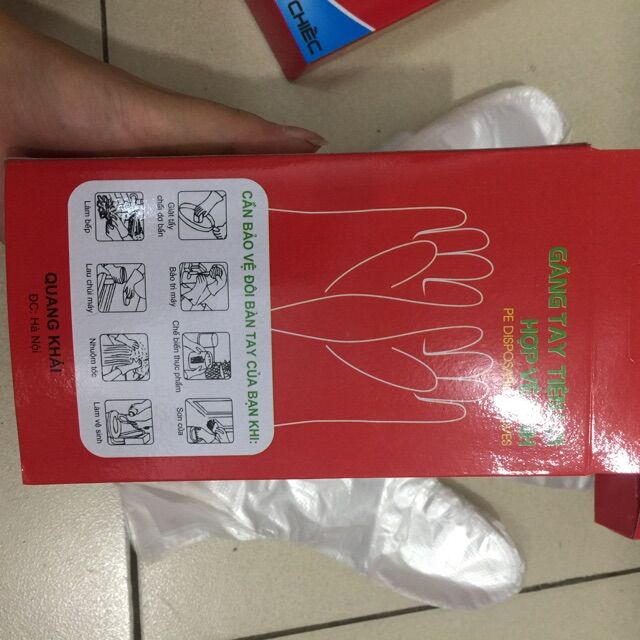 1 hộp găng tay nilon hàng đẹp