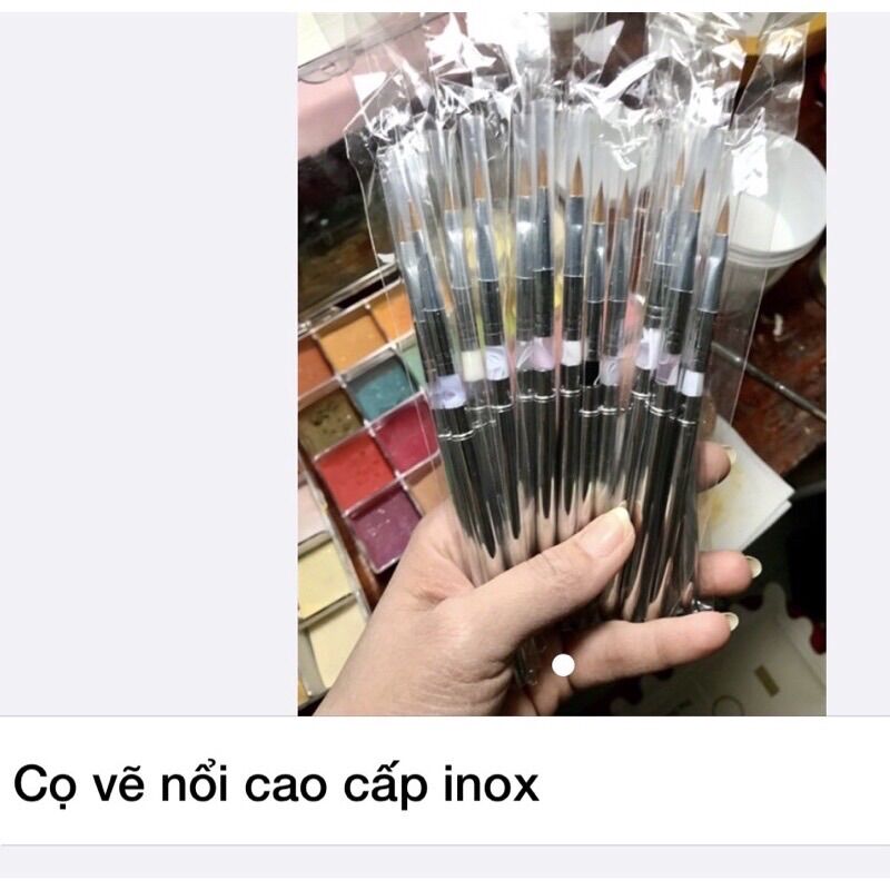 Cọ vẽ hoa nổi nail cao cấp cán inox