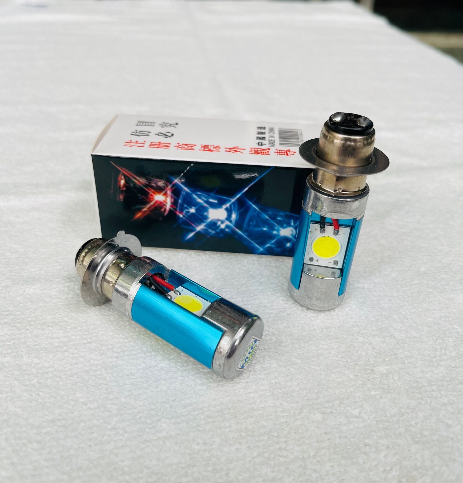 Đèn led xe máy - bộ 2 bóng led cho wave 2 bóng siêu sáng