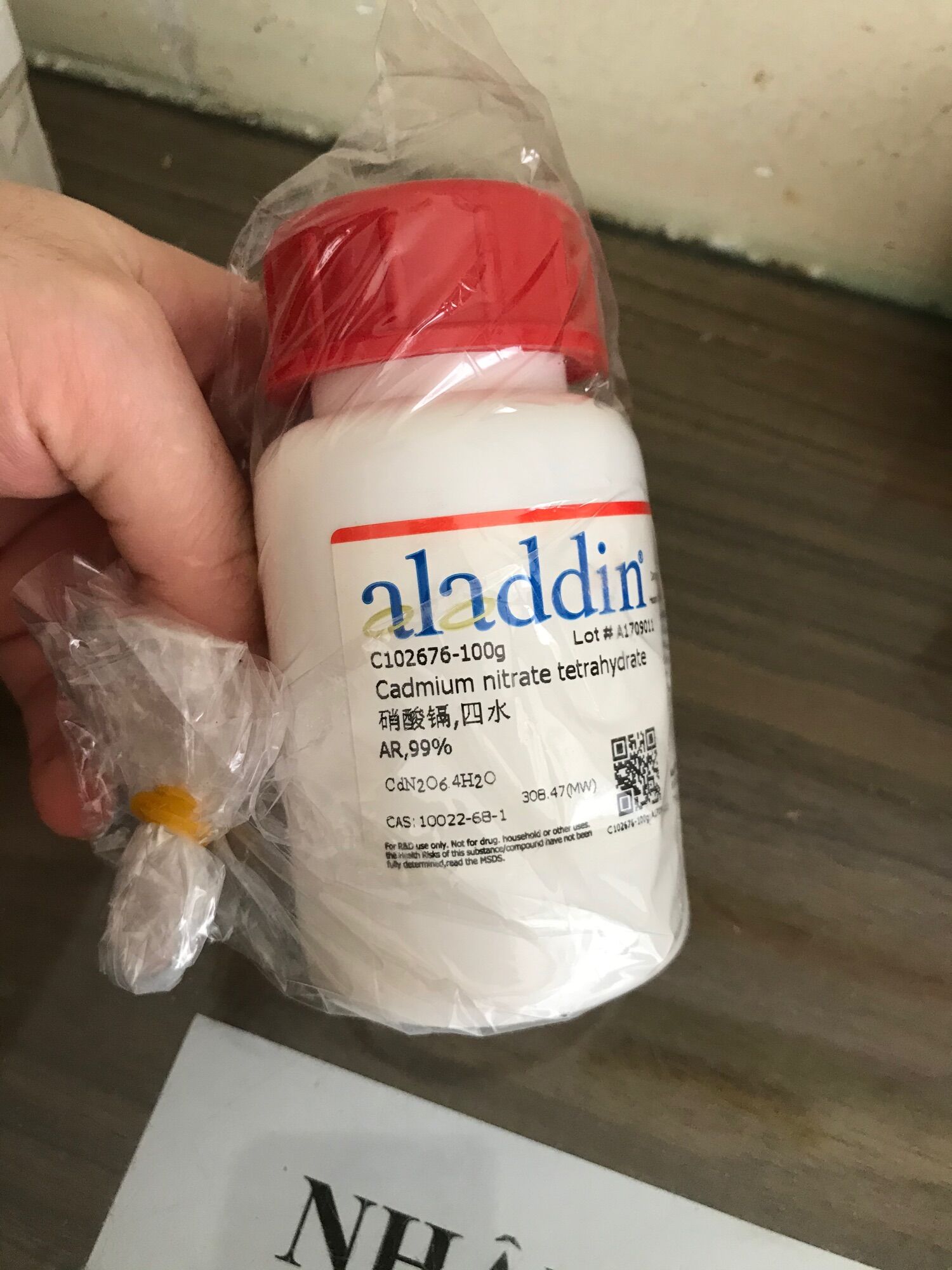 Cadmium nitrate tetrahydrate Cd(NO3)2 lọ 100g cadimi nitrat