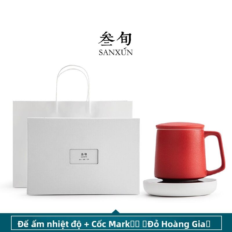 Sanxun | Office Filter Tea Cup with Lid Ceramic - 2