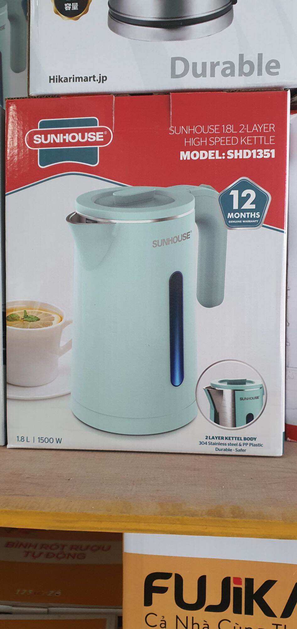 Ấm siêu tốc sunhouse shd-1351 1.8L
