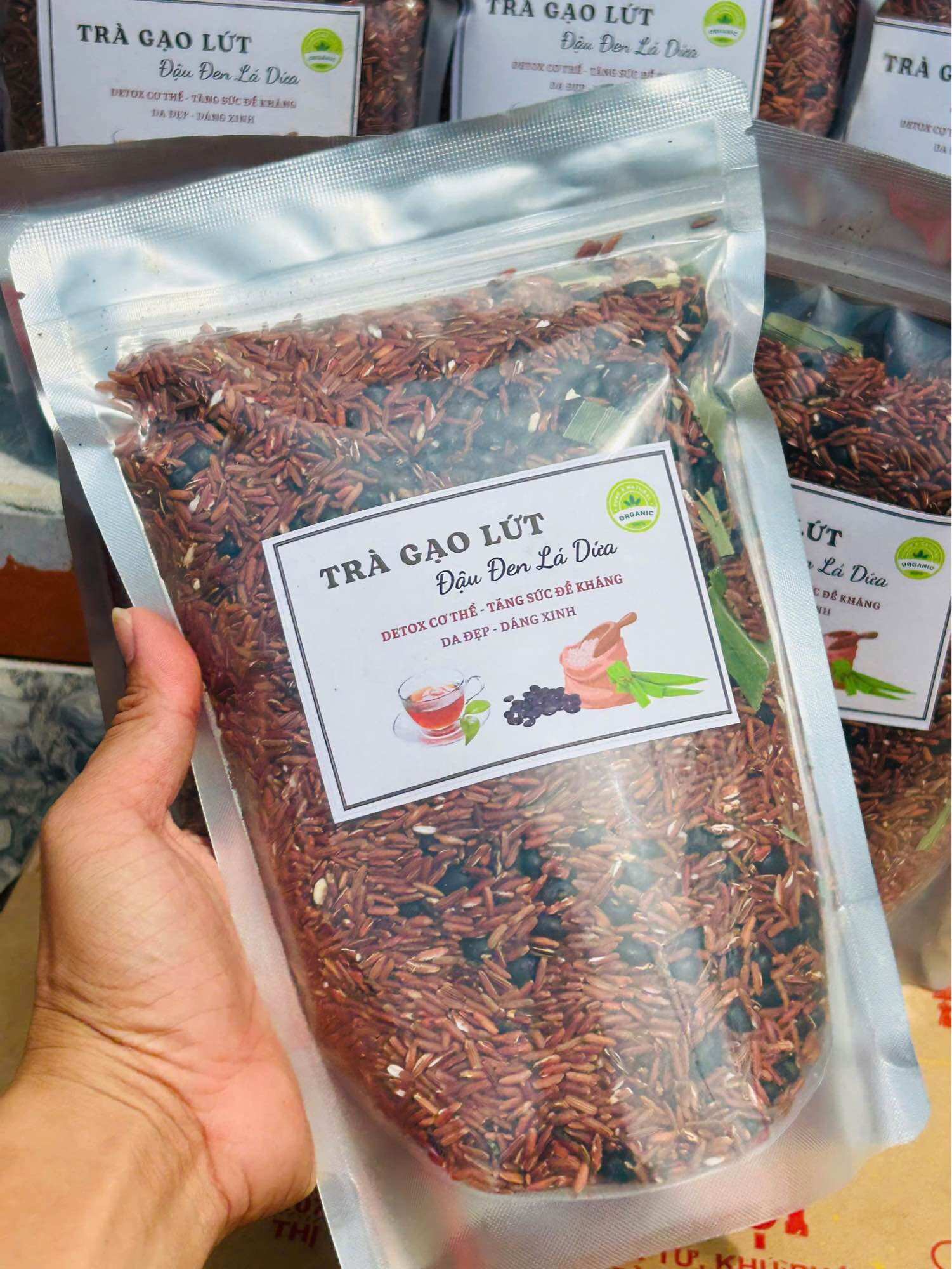 TRÀ GẠO LỨT ĐẬU ĐEN XANH LÒNG 1kg