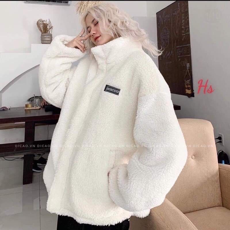 Áo khoác lông in logo siêu hott