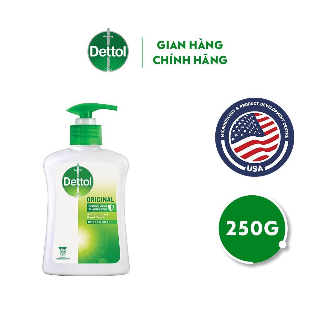 Nước rửa tay kháng khuẩn Dettol - Chai 250g
