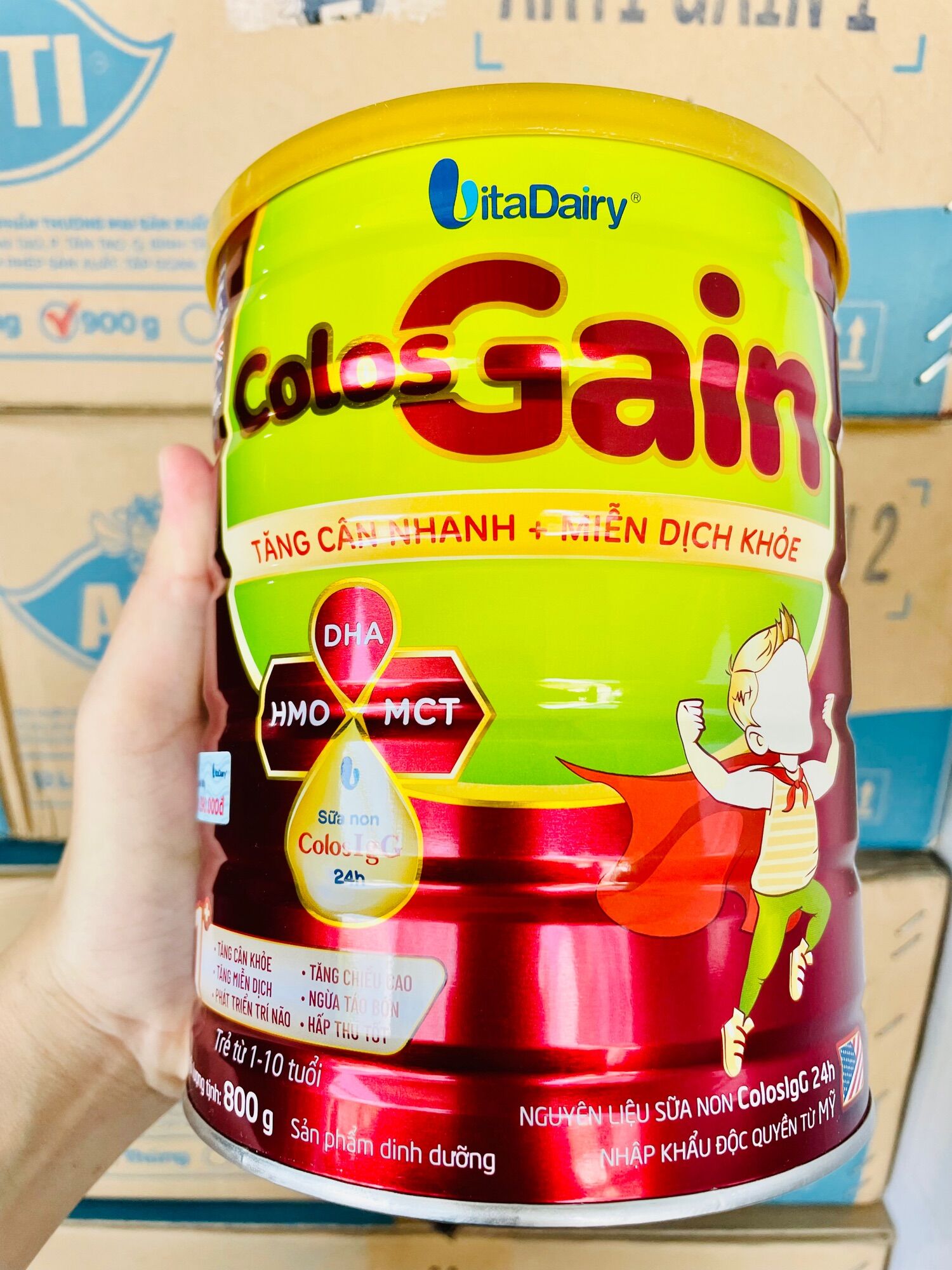 Sữa bột colos gain 1+ vitadairy 800g