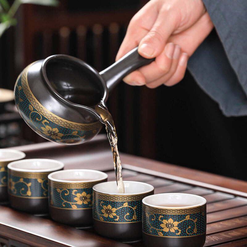 Bộ Ấm Pha Trà Cối Xay Cổ Xưa 9 Món