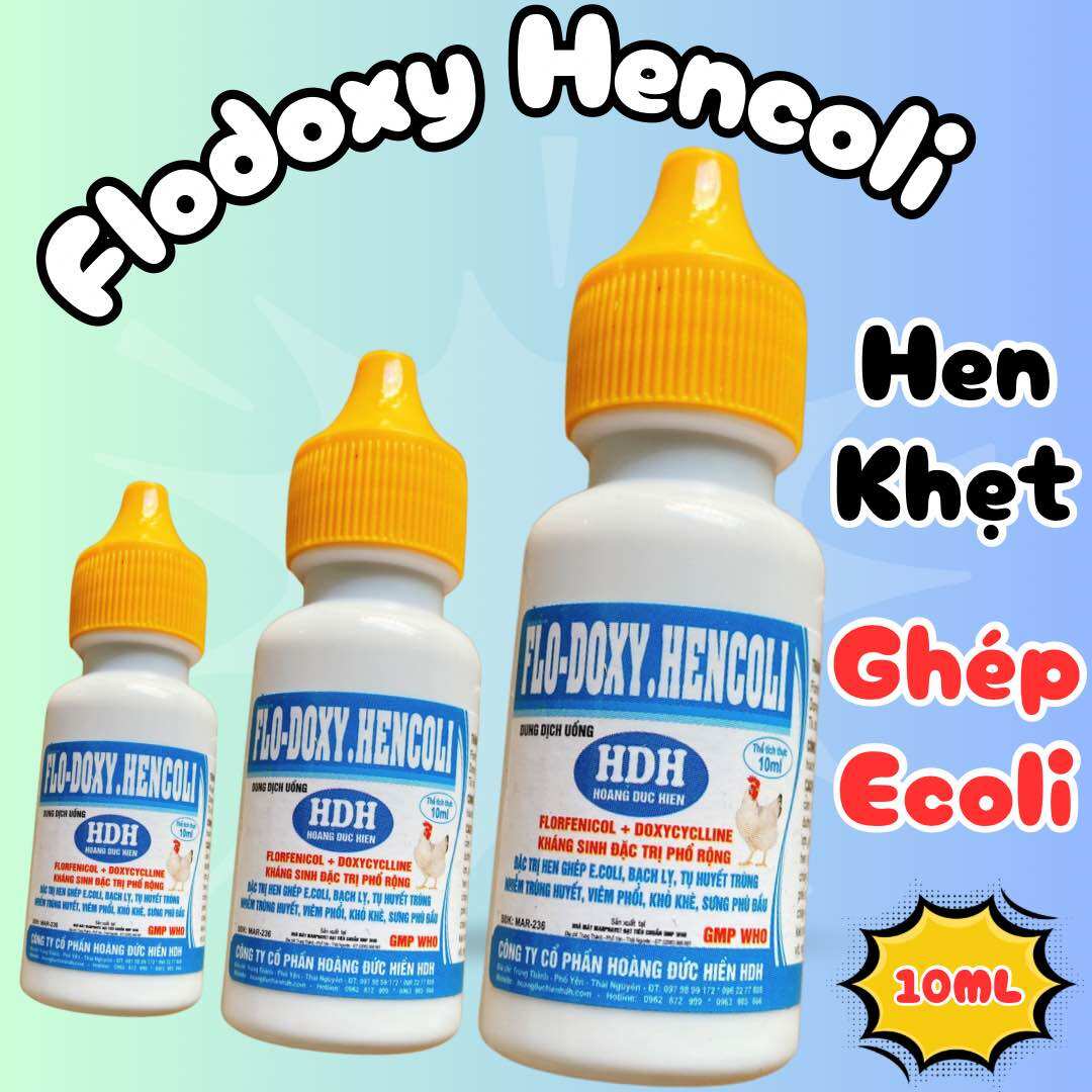 Flodoxy hencoli khò khè, hen khẹt, sổ mũi, viêm phổi cho gà đá