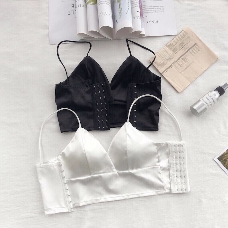 bra lụa - bra 2 dây bản to 8 nấc móc cài