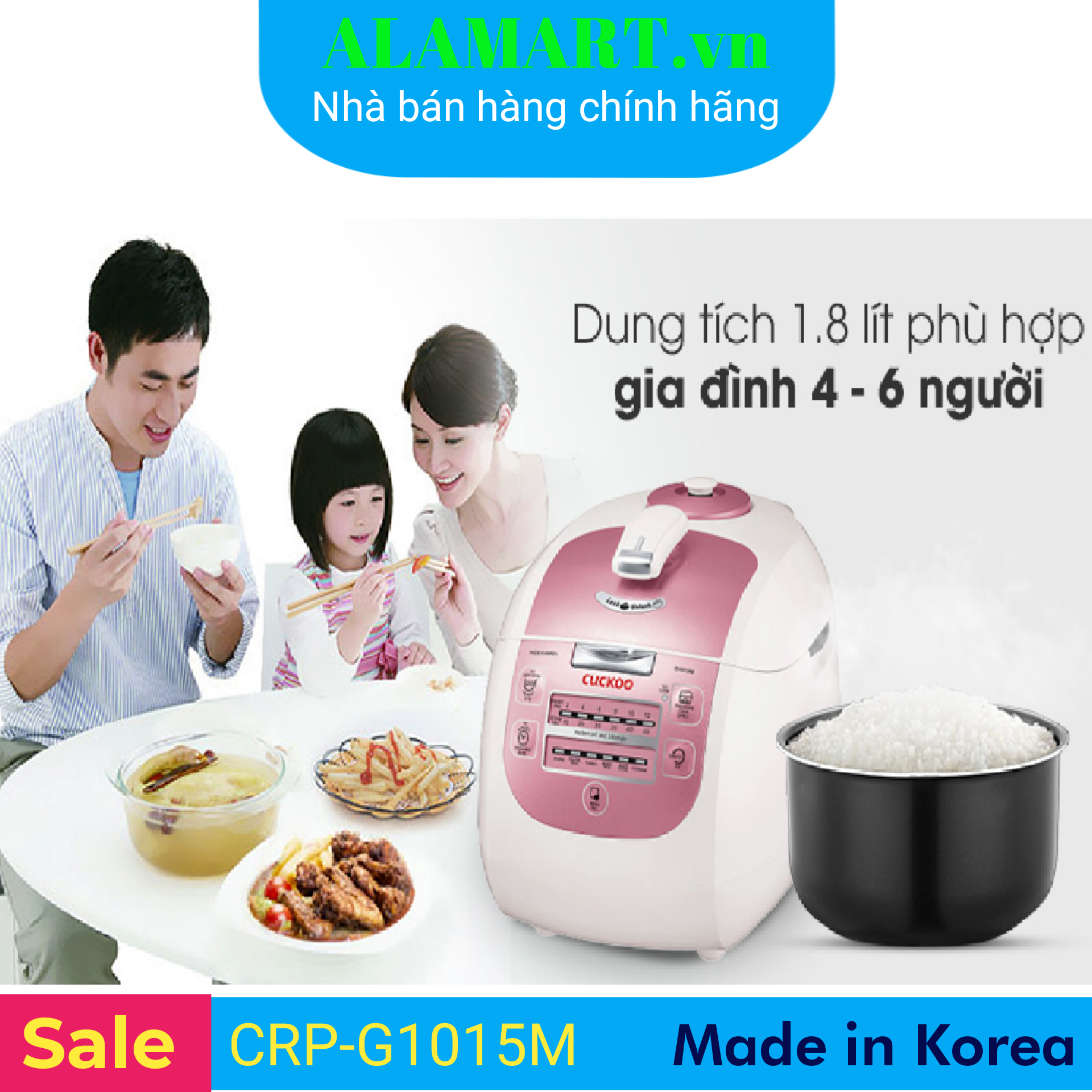 [HCM]Nồi cơm áp suất điện tử Cuckoo 1.8 lít CRP-G1015M