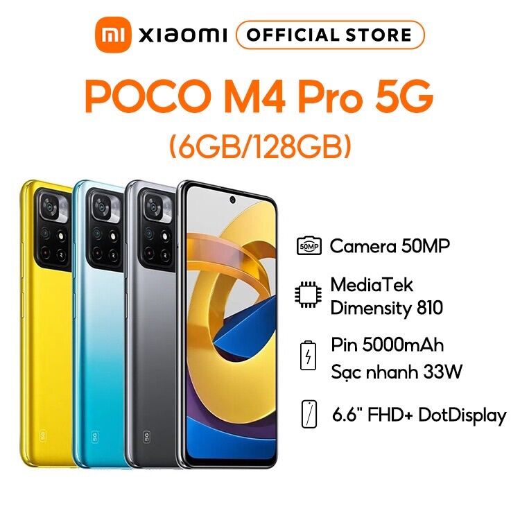 Điện thoại Xiaomi Poco M4 Pro 5G (6gb/128gb) hàng chính hãng ,nguyên siu bảo hành 18 tháng