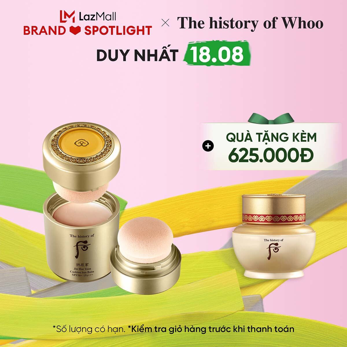 DUY NHẤT 18.08 Phấn chống nắng dạng cushion The history of Whoo