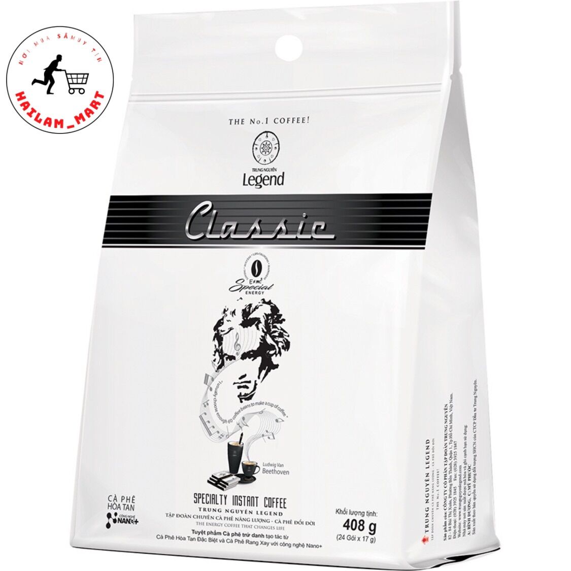 Cà phê Legend Classic Trung Nguyên Legend - Cà phê hòa tan sữa - Bịch 50 gói