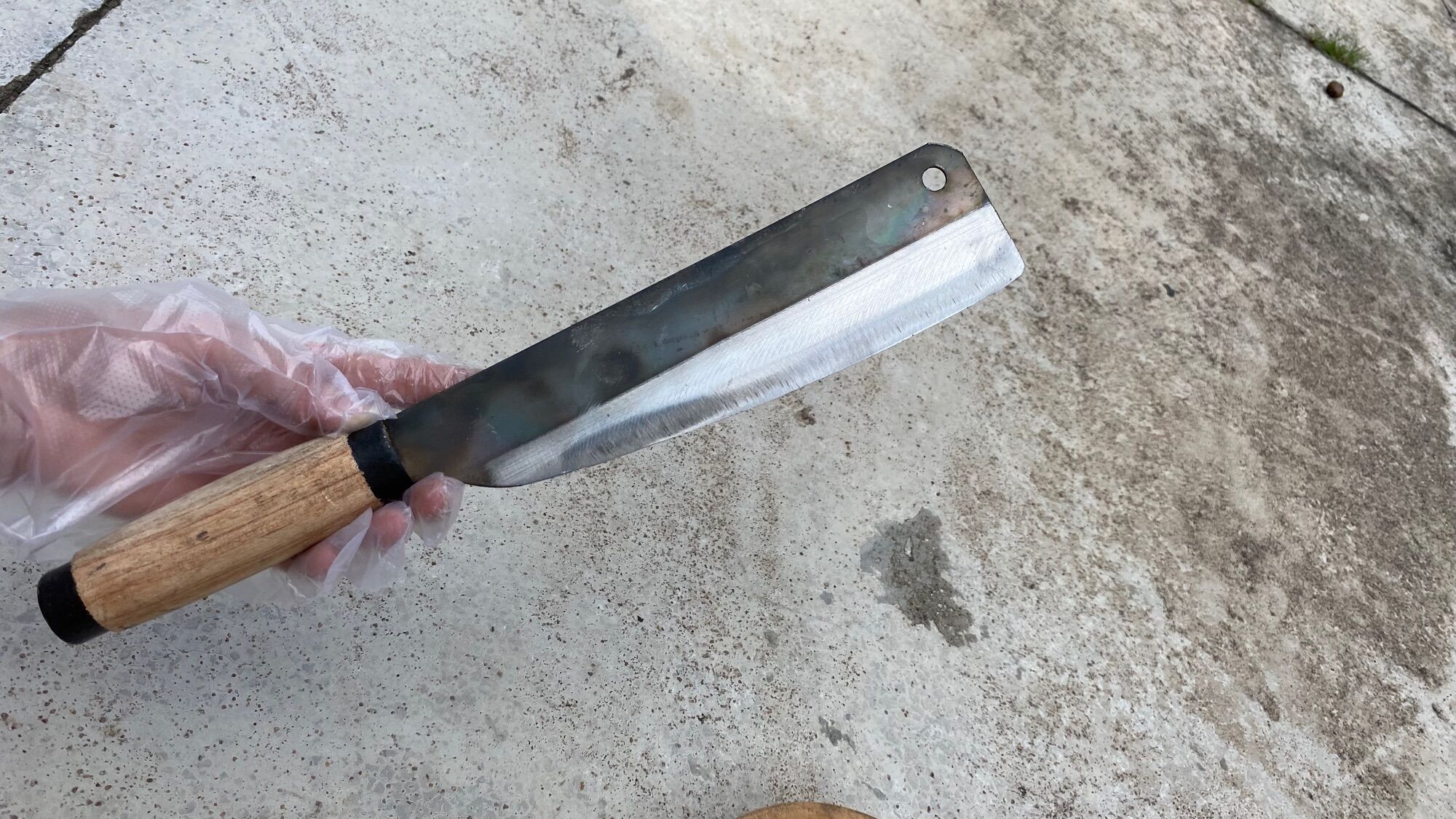 2 Dao thái thịt cán gỗ thép nhíp xe,sắc-bền