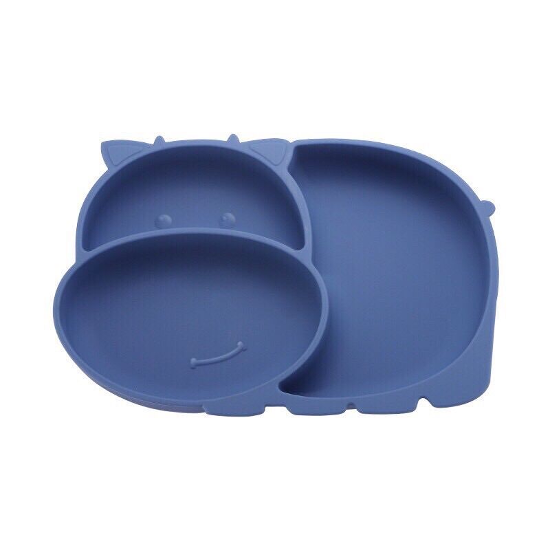 Khay ăn dặm silicon hình bò cho bé