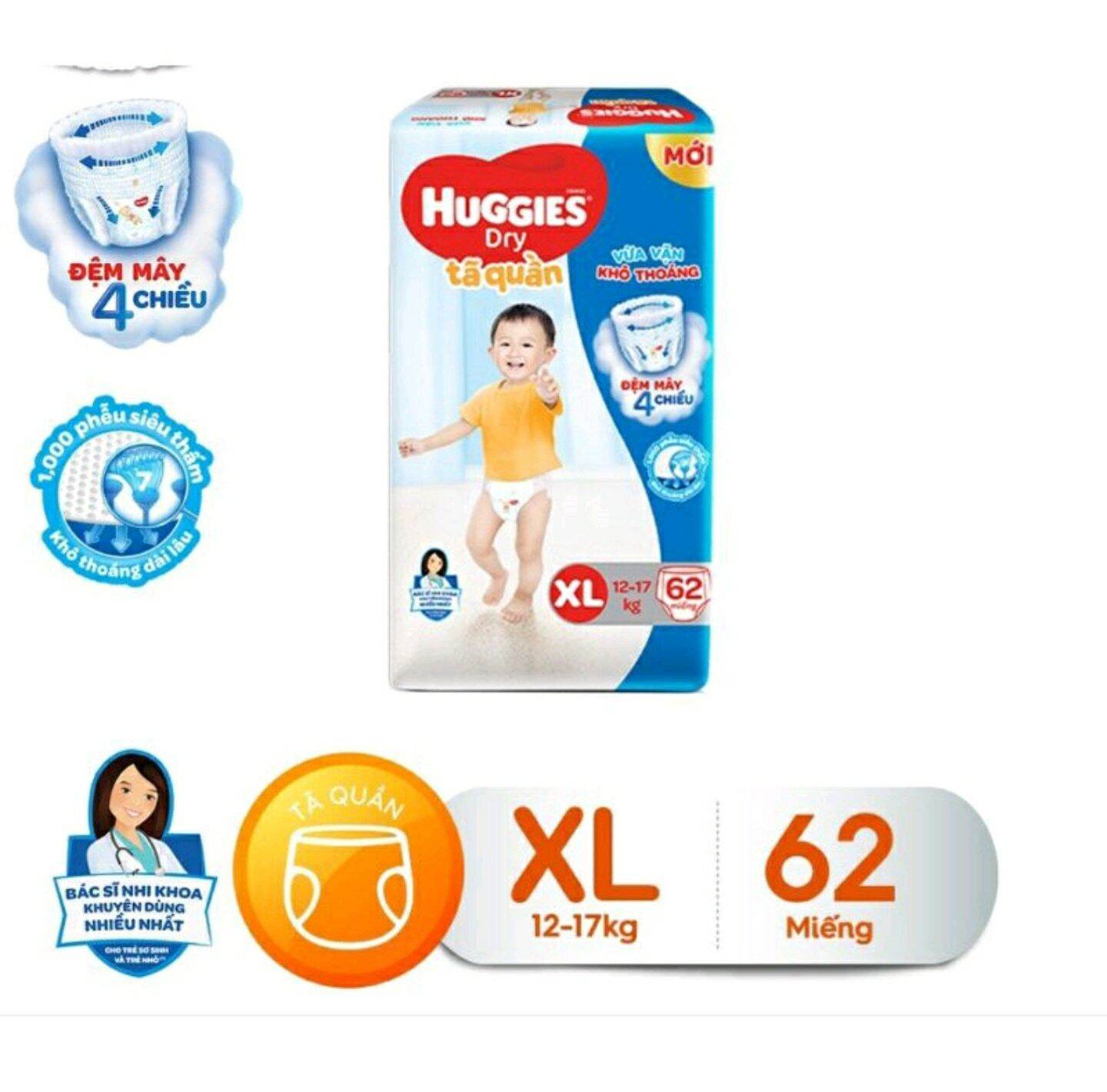 (Freeship) Tả quần huggies size M76,L68,XL62,XXL56