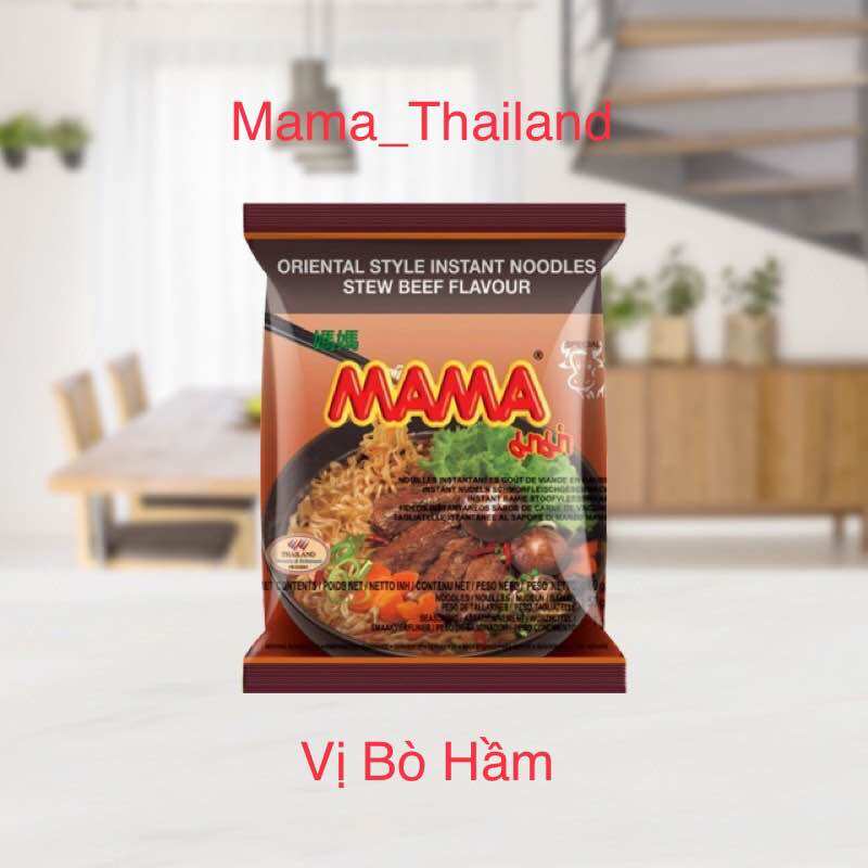 MÌ MAMA THÁI LAN HƯƠNG THỊT BÒ HẦM 60G(THÙNG 30 GÓI)