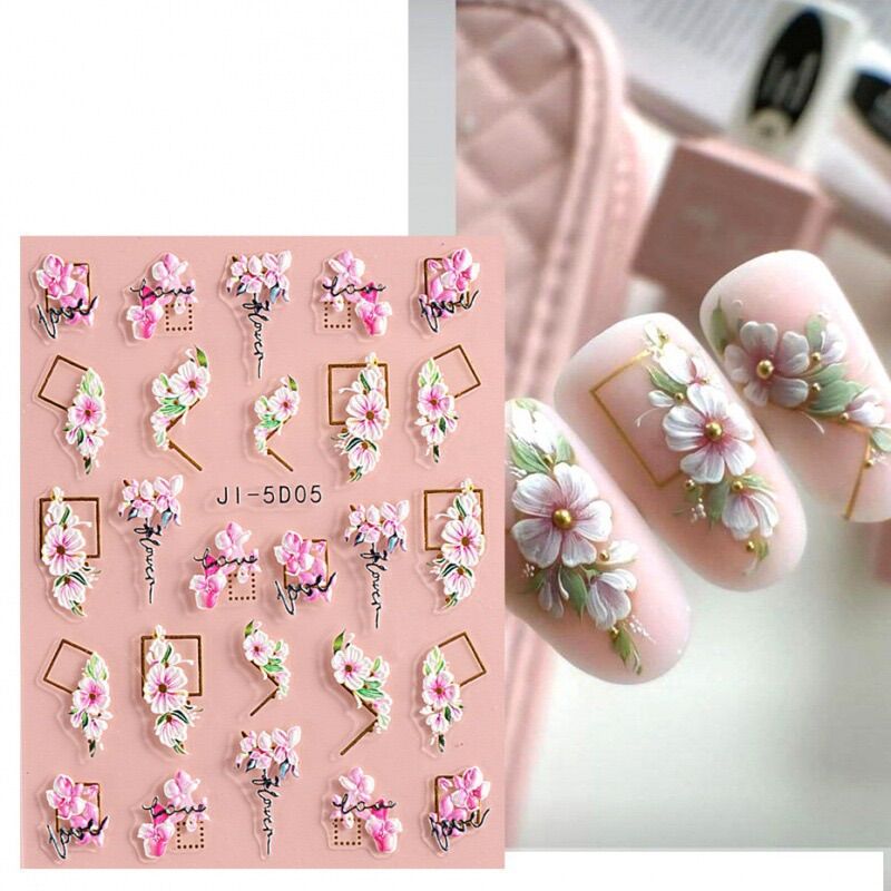 Sticker dập nổi dán móng tay