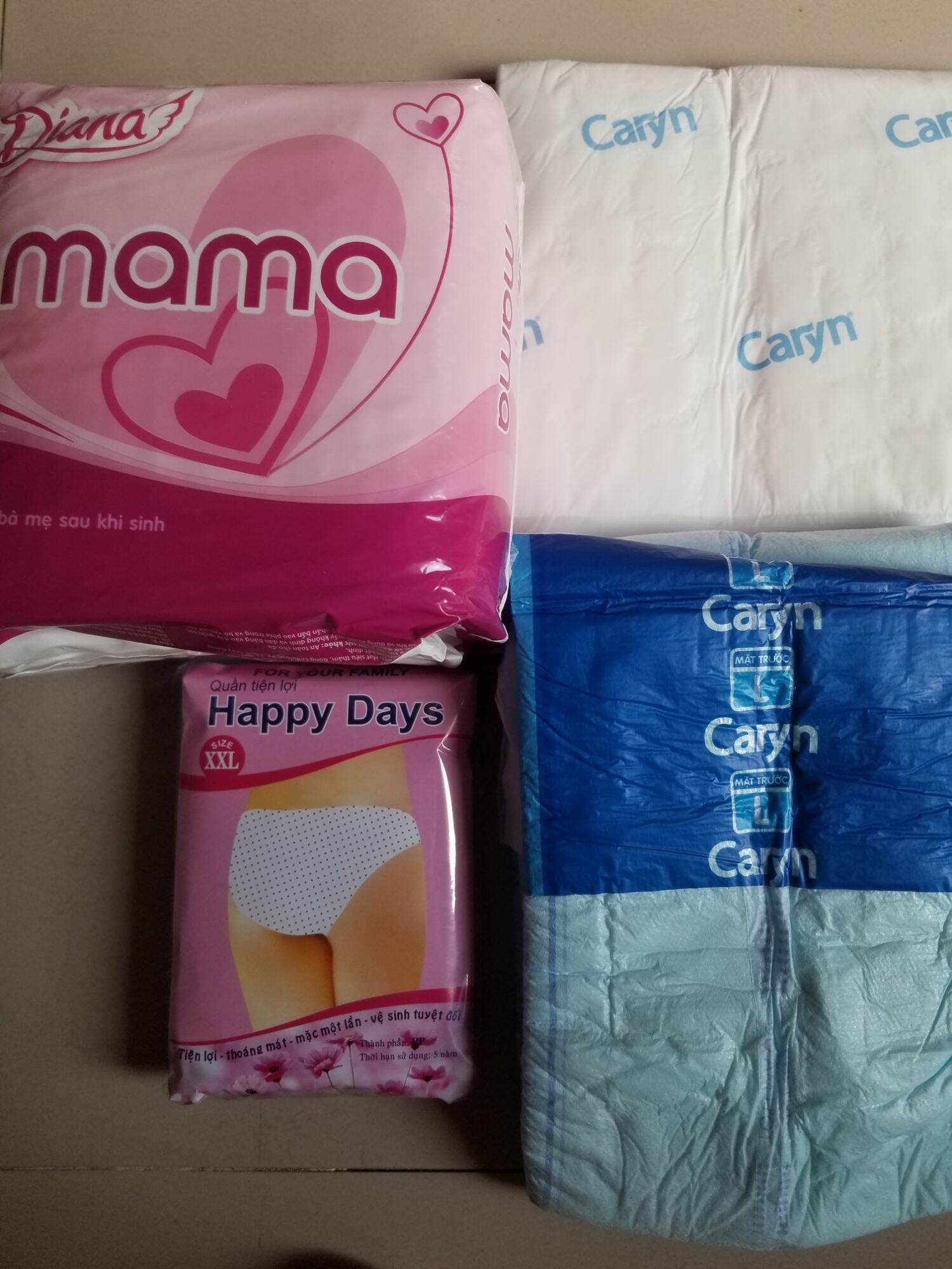 Combo 1 bvs mama 6 quần giấy 1 lót sản phụ 1 tã dán cho mẹ sau sinh