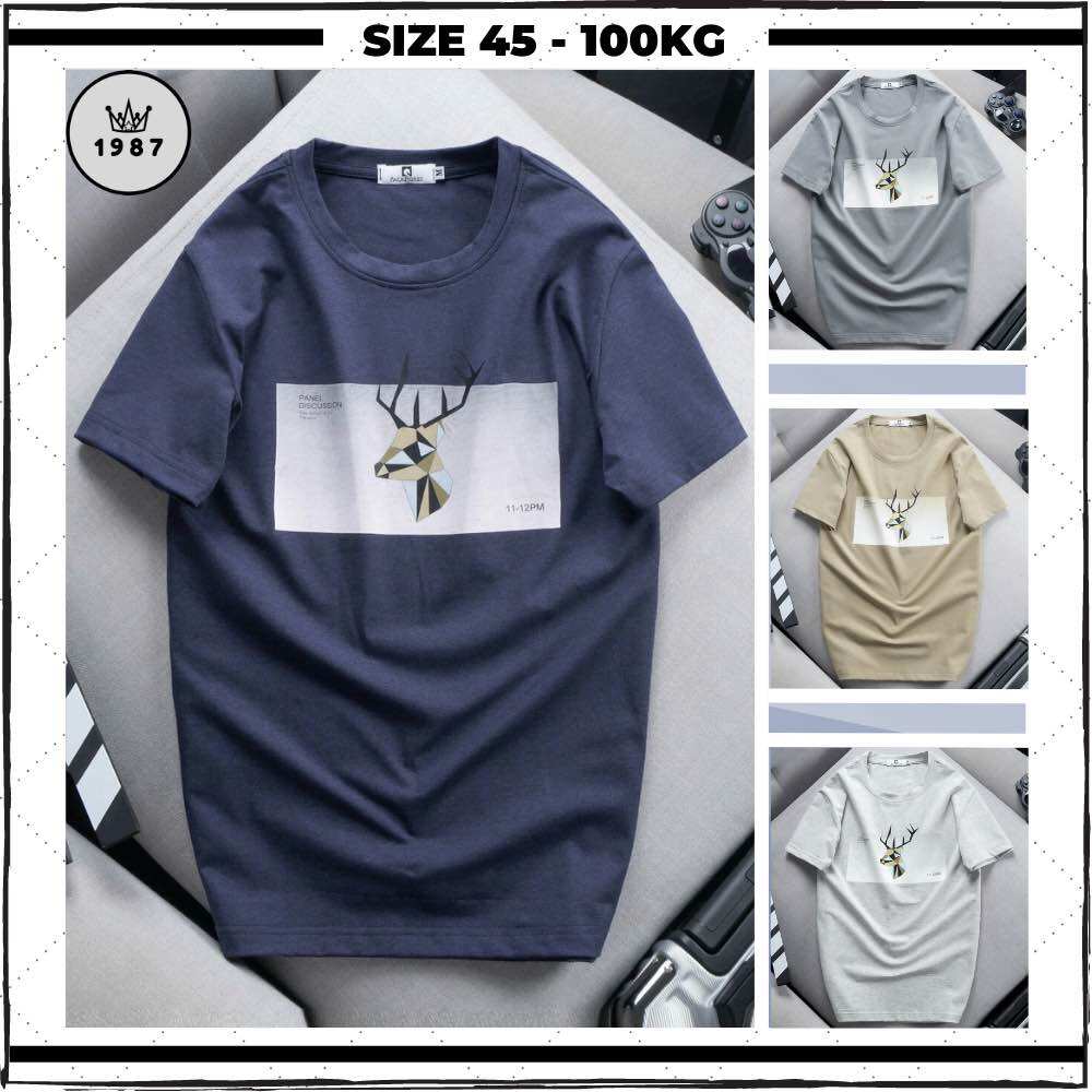 Áo thun nam cổ tròn big size, áo phông nam tay ngắn cotton thun lạnh form rộng