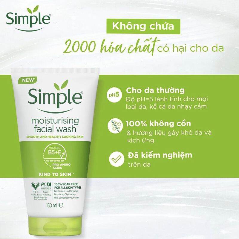 Simple Facial Cleanser 150 ml for Oily, Acne-Prone, Sensitive, and Normal Skin - 2