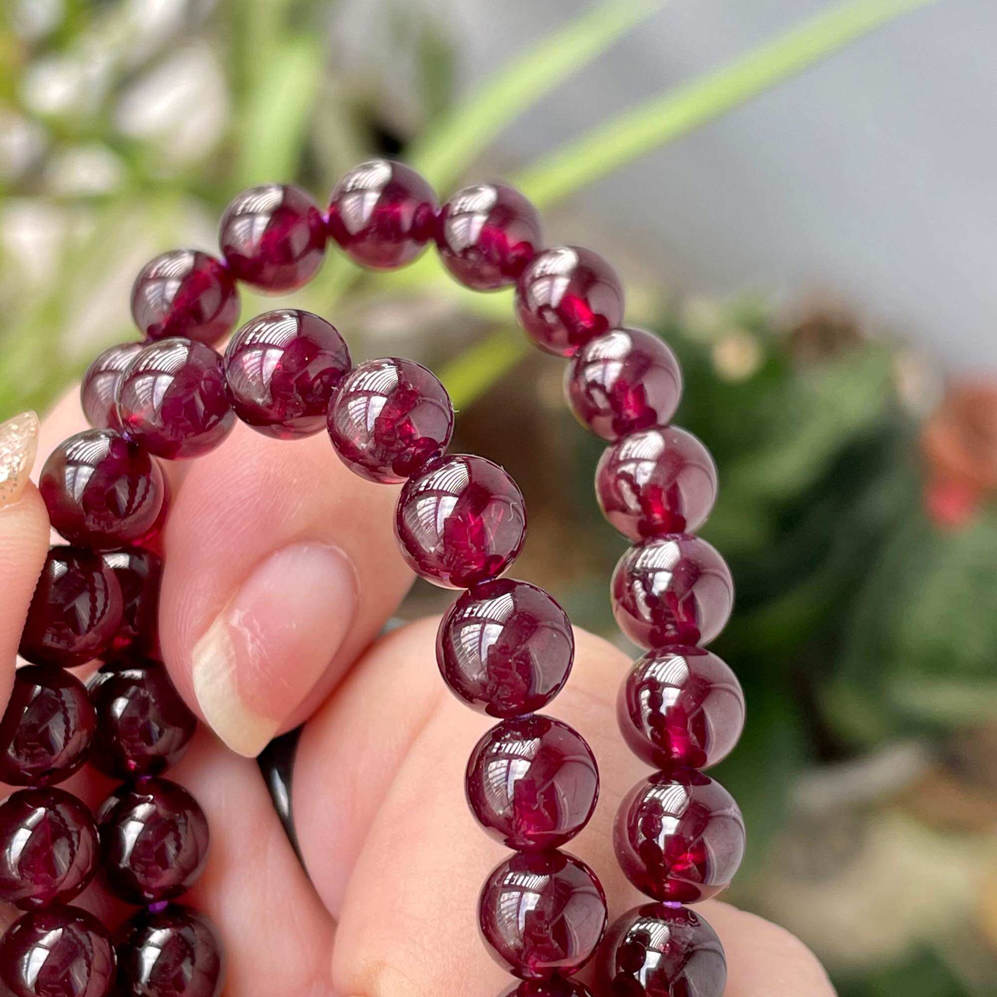 Vòng tay garnet sao bóng đẹp 7,2ly