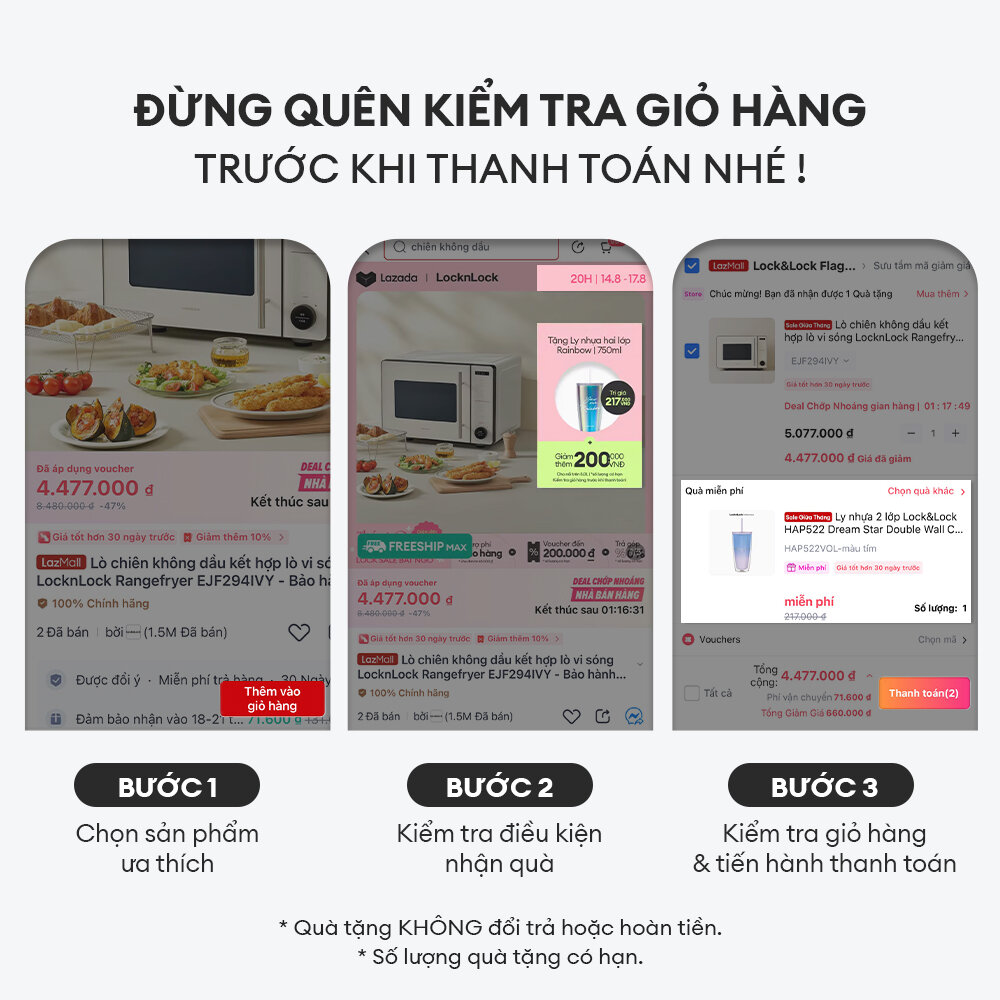 Bộ túi cơm hộp Lock&Lock HPL752DR (Đỏ)