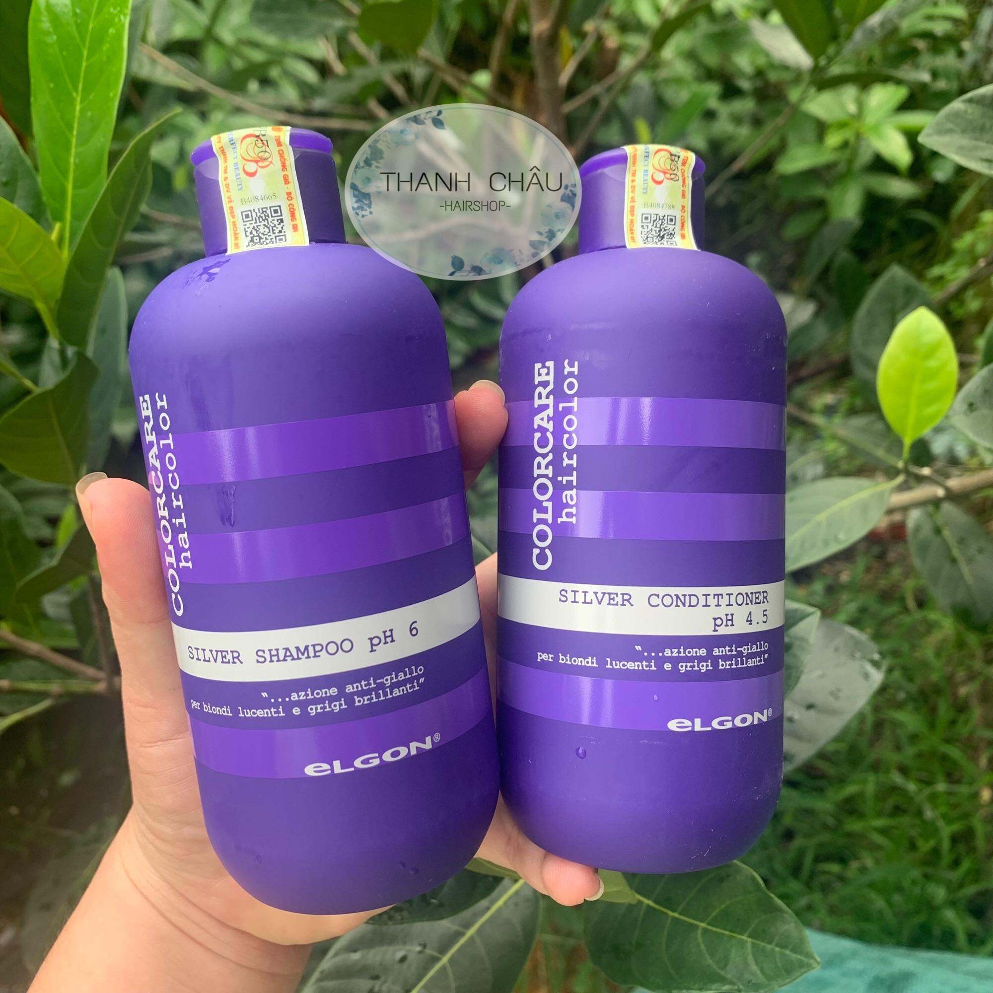 Dầu Gội Xả Tím Khử Vàng Elgon - Silver Shampoo 300ml