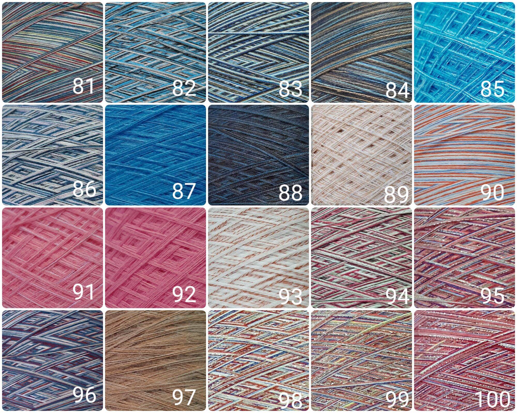 (81-100) Sợi cotton Hàn màu loang, mềm, đẹp, chập 0.8mm, đan móc áo váy mùa hè