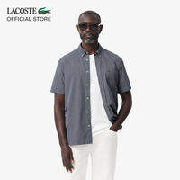 Áo Sơ Mi Lacoste Nam Gingham Dáng Suông Tay Ngắn