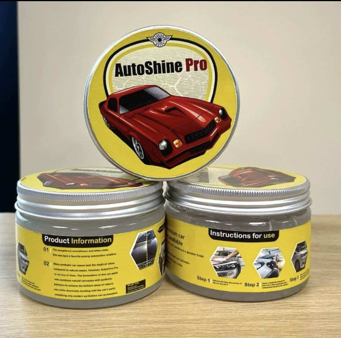 Sáp đánh bóng xe máy, ô tô autoshine pro 300g phủ ceramic wax làm đẹp bóng xe - đánh sạch vết xước tặng mút khăn lau
