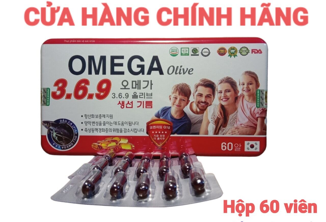 Viên uống dầu cá Omega Oliver 3.6.9, sáng mắt, khỏe mạnh tim mạch - Hộp 60 viên