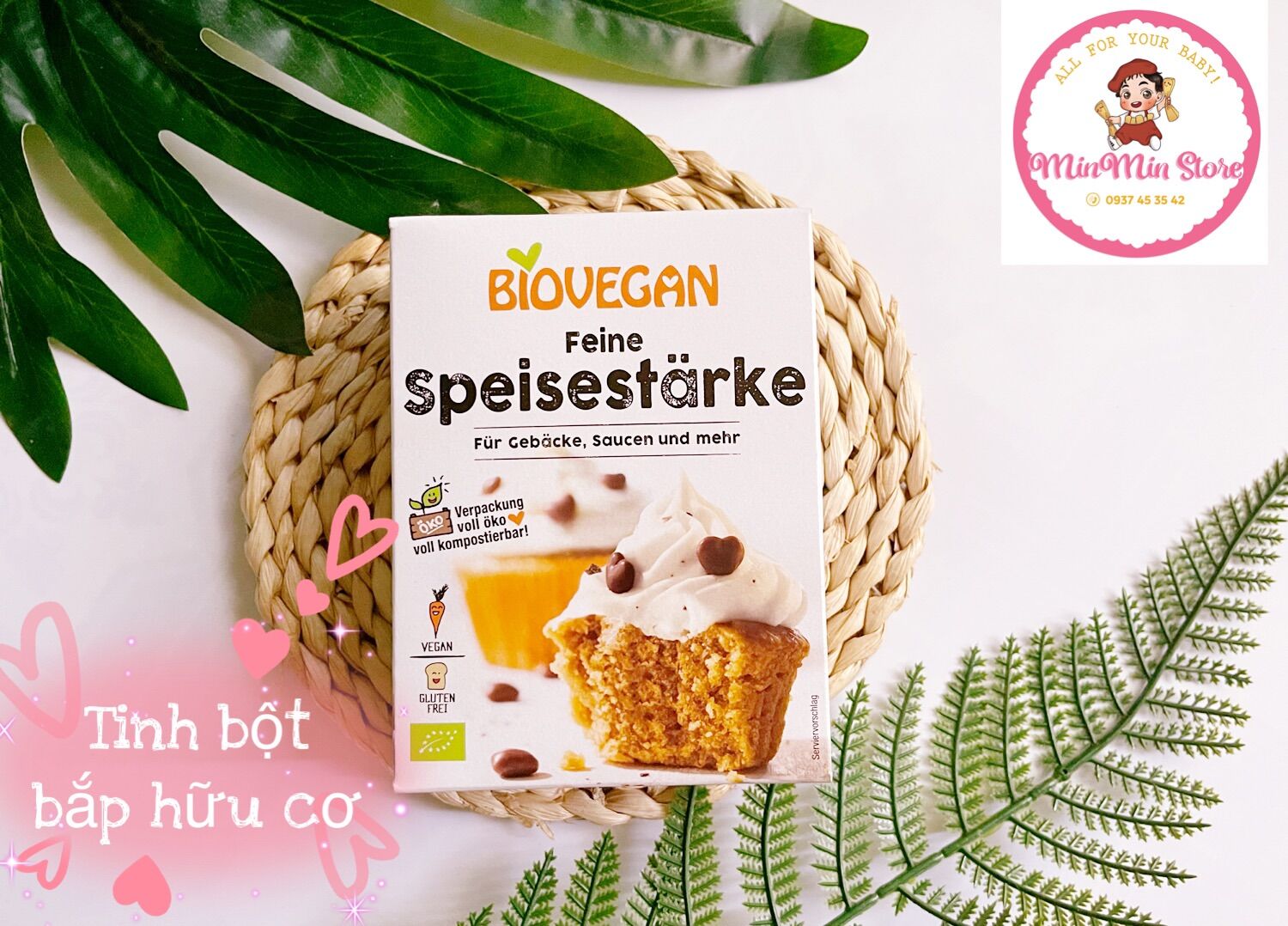 Tinh bột bắp hữu cơ biovegan 250g