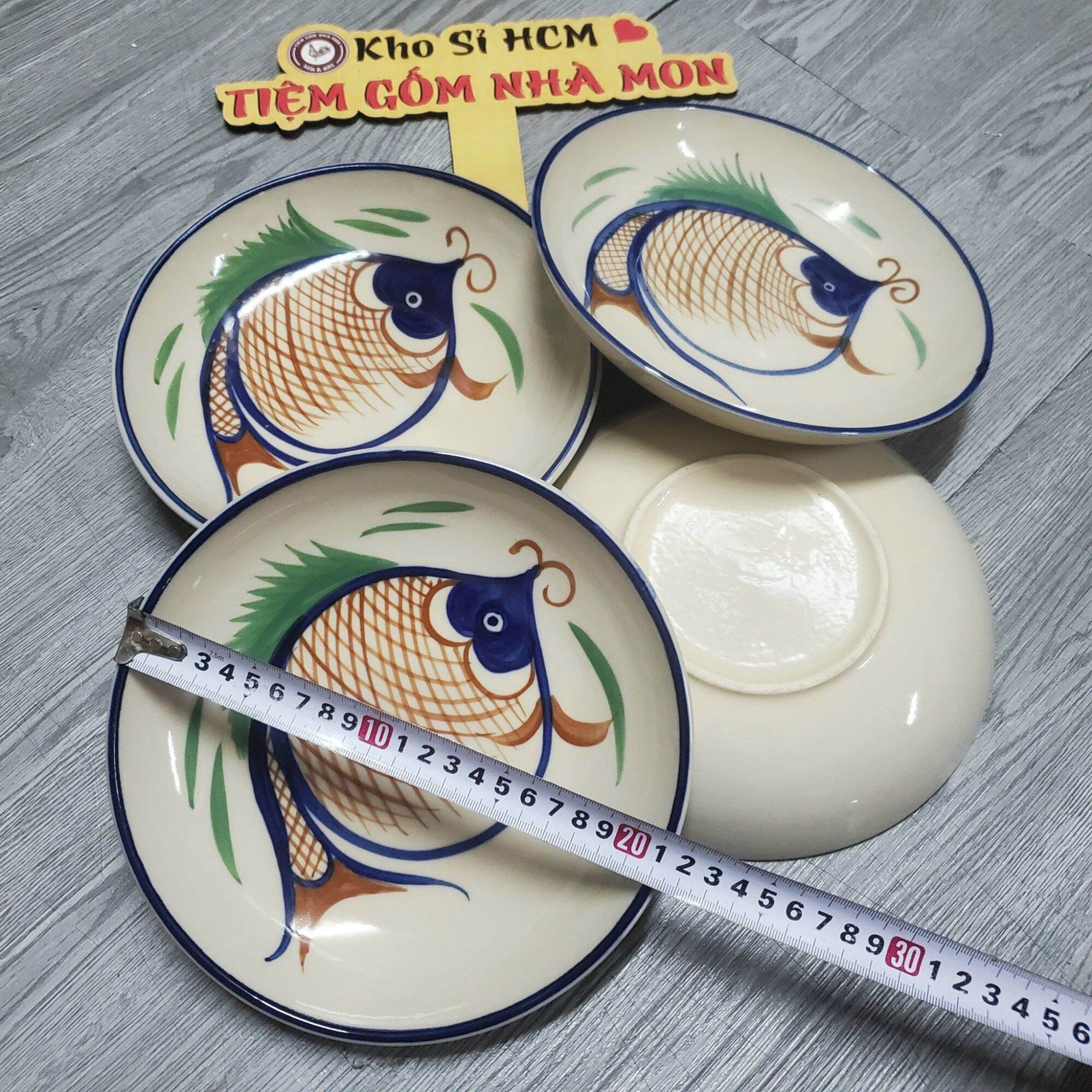 DĨA CÁ RÔ PHI THỦ CÔNG CAO CẤP 22CM LỒNG SÂU