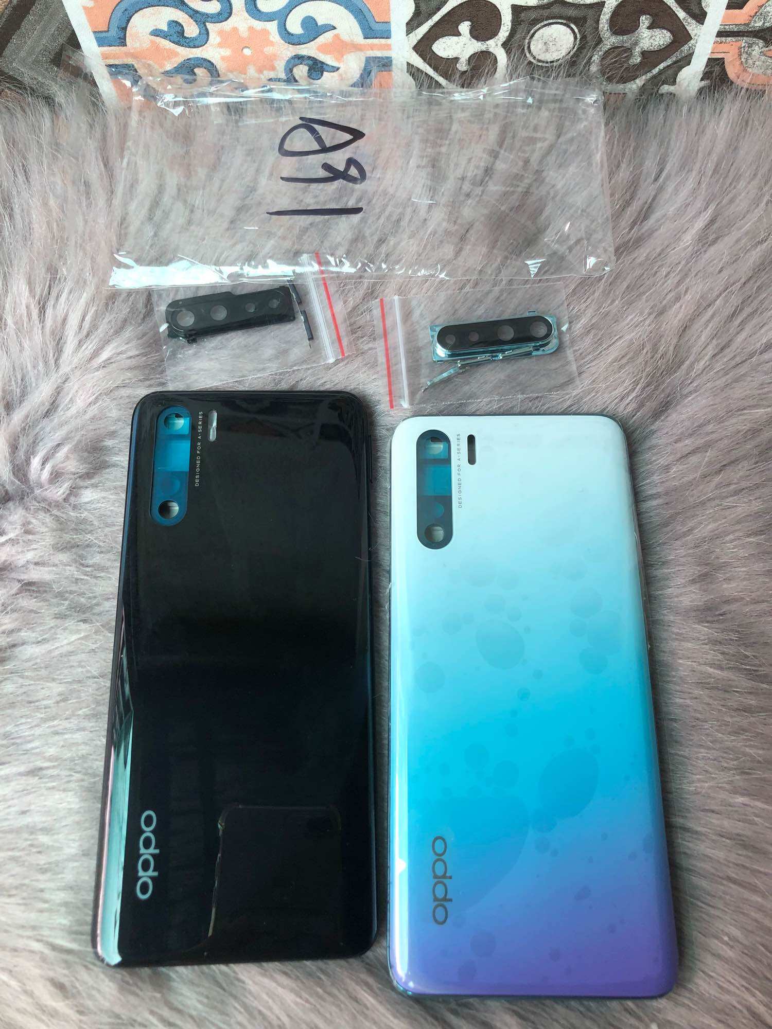 Vỏ bộ Oppo A91 new sẵn kính camera + khay sim