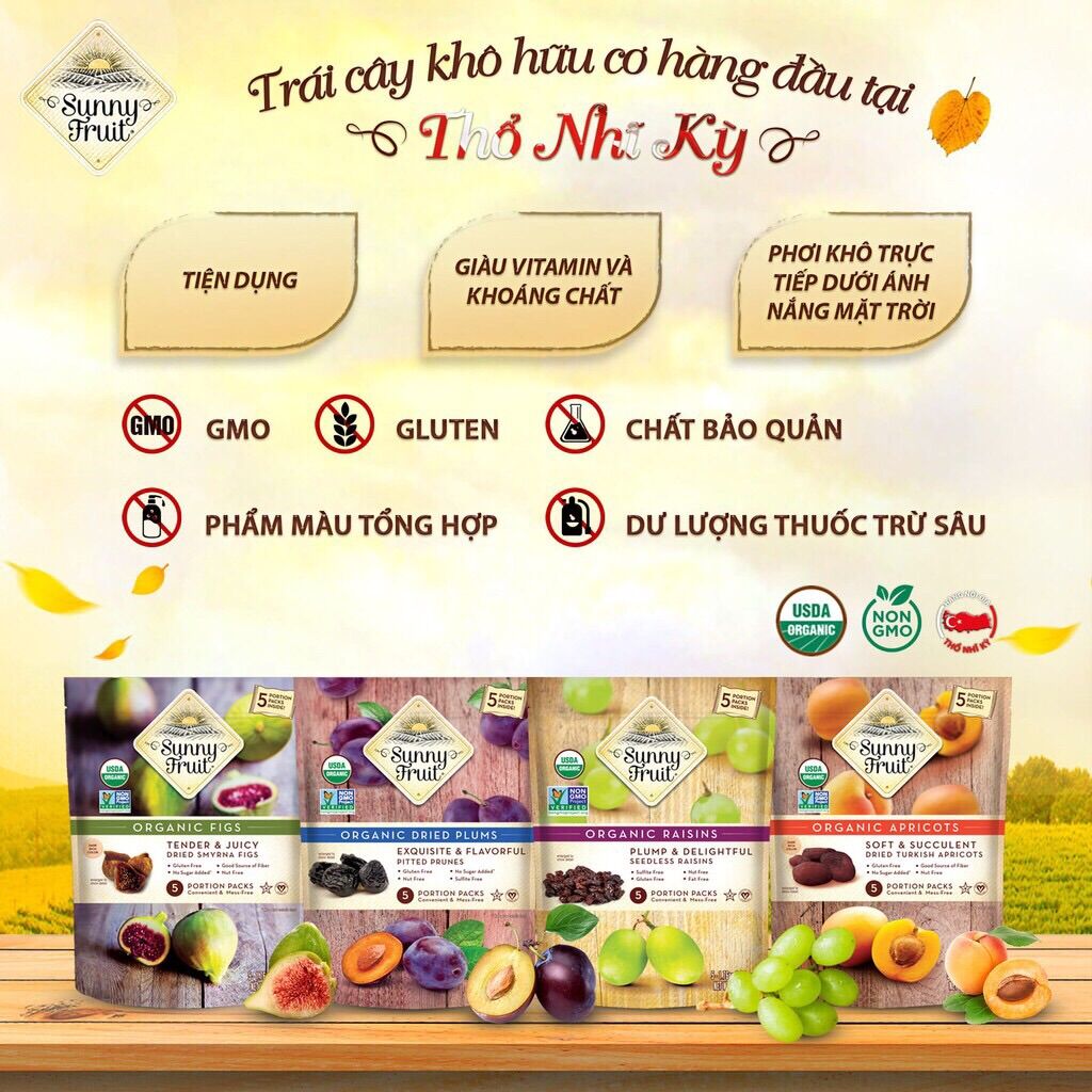 [ Gói nhỏ 50g] Mơ khô hữu cơ Sunny Fruit