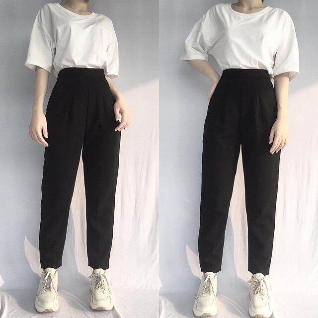 Quần baggy khoá sườn lưng chun sau