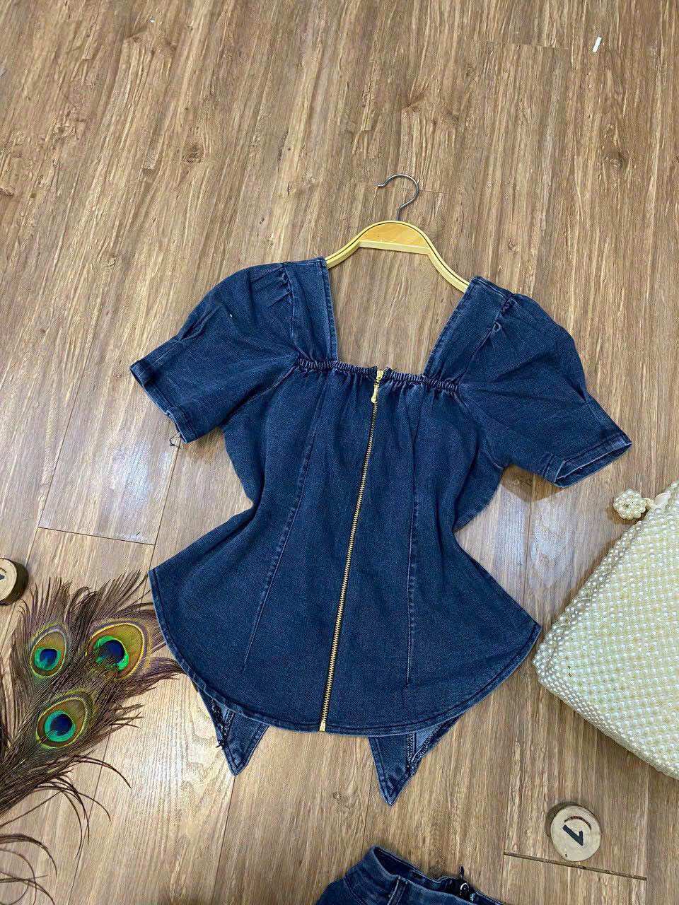 (SHOP TÁO ĐỎ BIGSIZE 50KG ĐẾN 90KG) set jean áo nơ chân váy dài