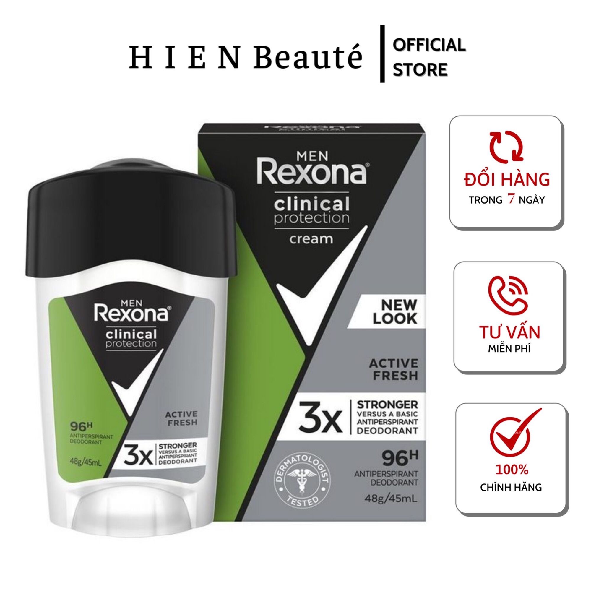 Sáp Khử Mùi Rexona Clinical Protection Active Fresh 48g