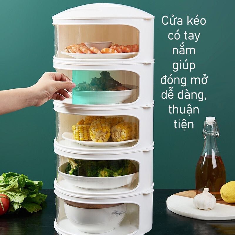 Lồng bàn giữ nhiệt thức ăn 5 tầng cao cấp (mẫu mới)