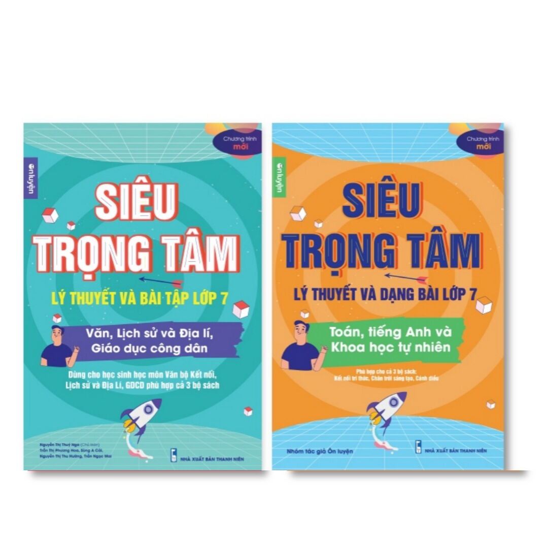 Combo 2 Cuốn Siêu Trọng Tâm Lớp 7 (Kết Nối Tri Thức) Toán Tiếng Anh KHTN Và Văn KHXH